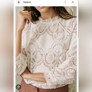 Sezane Bianca Blouse, White Size 28